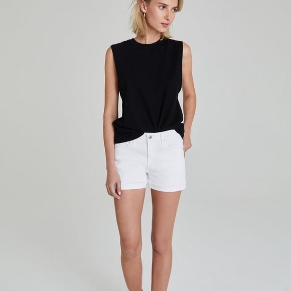 Ag Adriano Goldschmied Pants - AG Adriano Goldschmeid The Hailey White Jean Short